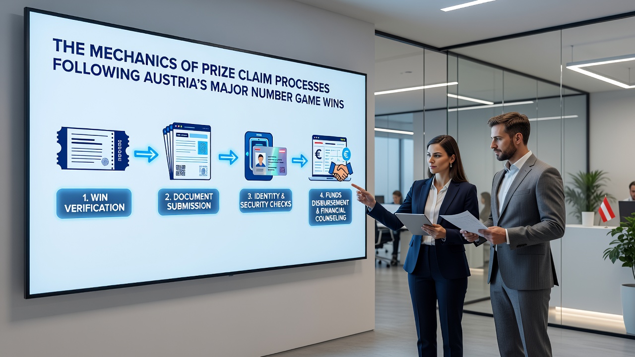 Secure transfer and banking procedures for large Austrian lottery prizes